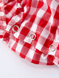 Load image into Gallery viewer, Summer Plaid Smocked Ruffle Girl Romper Sibling Outfits
