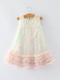 Load image into Gallery viewer, Iridescent Sequin Bow Ruffle Tulle Girls Dress
