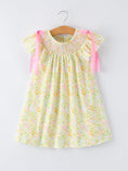 Load image into Gallery viewer, Spring Floral Smocked Girl Dress - PREORDER
