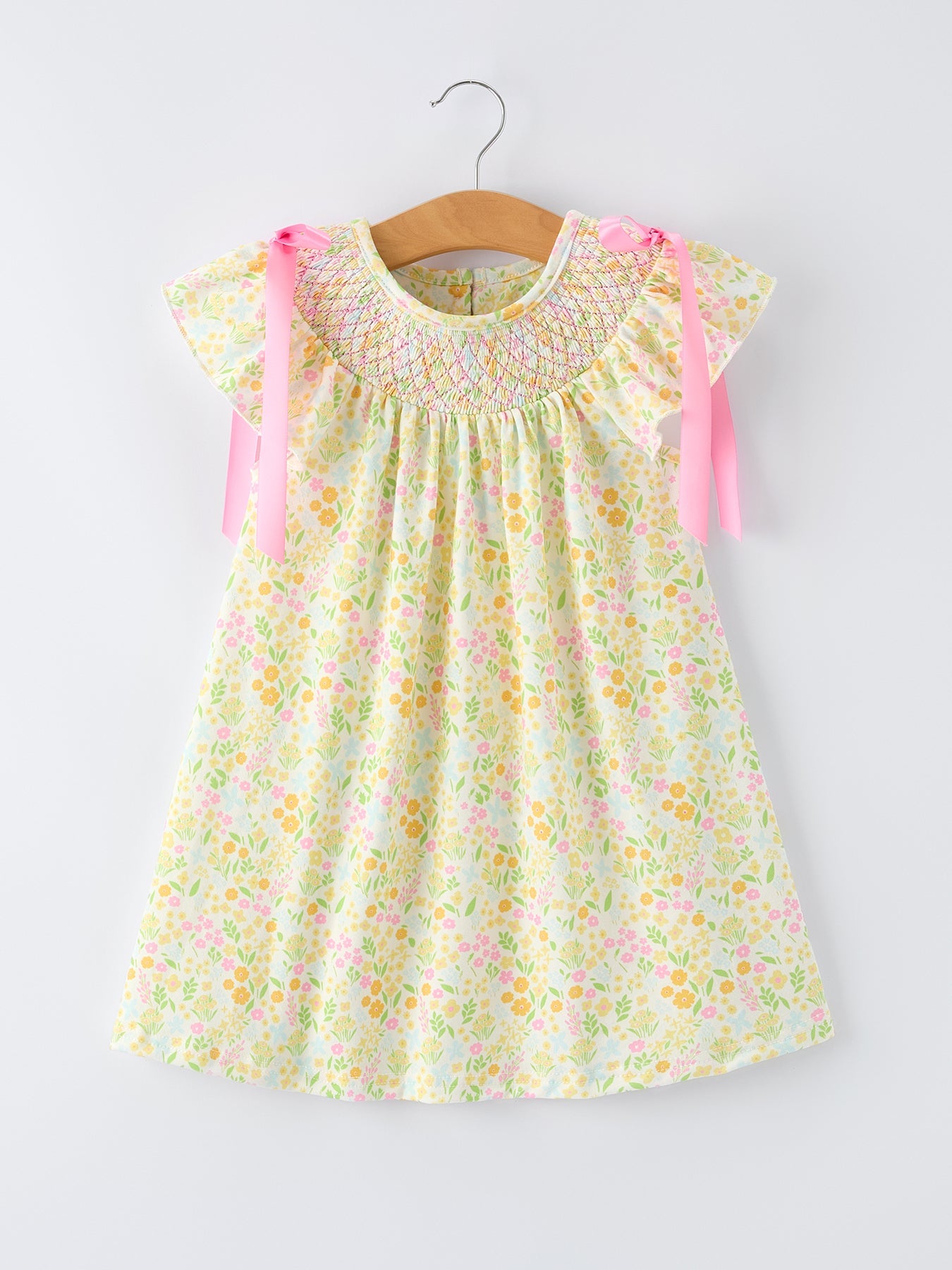 Spring Floral Smocked Girl Dress - PREORDER