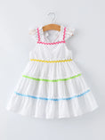 Load image into Gallery viewer, Summer Rainbow Girls Ruffle Strap Dress
