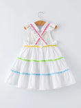 Load image into Gallery viewer, Summer Rainbow Girls Ruffle Strap Dress
