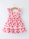 Load image into Gallery viewer, Spring Strawberry Bow Print Girls' Dress
