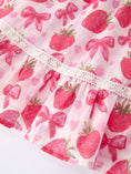 Load image into Gallery viewer, Spring Strawberry Bow Print Girls' Dress
