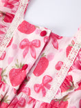 Load image into Gallery viewer, Spring Strawberry Bow Print Girls' Dress
