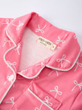 Load image into Gallery viewer, Mommy & Me Bow Print Ruffle Pajama Set
