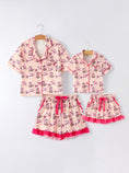 Load image into Gallery viewer, Mommy & Me Western Print Ruffle Pajama Set
