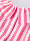 Load image into Gallery viewer, Spring  Pink Striped Ruffled Girls' Dress with Hat
