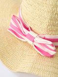 Load image into Gallery viewer, Spring  Pink Striped Ruffled Girls' Dress with Hat
