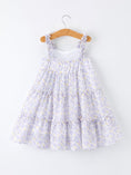 Load image into Gallery viewer, Spring Floral Girls Ruffle Bow Spaghetti Strap Dress
