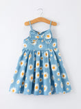 Load image into Gallery viewer, Spring Daisy Girls' Blue Dress

