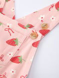 Load image into Gallery viewer, Girls Spring Short-sleeved top + Strawberry Print Overall Dress Set
