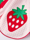 Load image into Gallery viewer, Girls' Plaid Smocked Strawberry Applique Shorts Set
