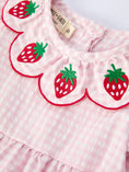 Load image into Gallery viewer, Baby Girls' Plaid Smocked Strawberry Applique Romper
