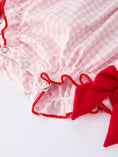 Load image into Gallery viewer, Baby Girls' Plaid Smocked Strawberry Applique Romper
