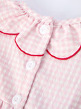 Load image into Gallery viewer, Baby Girls' Plaid Smocked Strawberry Applique Romper
