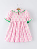Load image into Gallery viewer, Spring Golf Embroidered Girls Smocked Bow Dress
