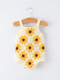 Load image into Gallery viewer, Summer Sunflower Baby Crochet Romper
