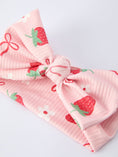 Load image into Gallery viewer, Strawberry Bow Baby Girls Short Sleeves Bloomer Set
