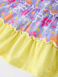 Load image into Gallery viewer, Summer Floral Girls Bow Ruffle Smocked Dress
