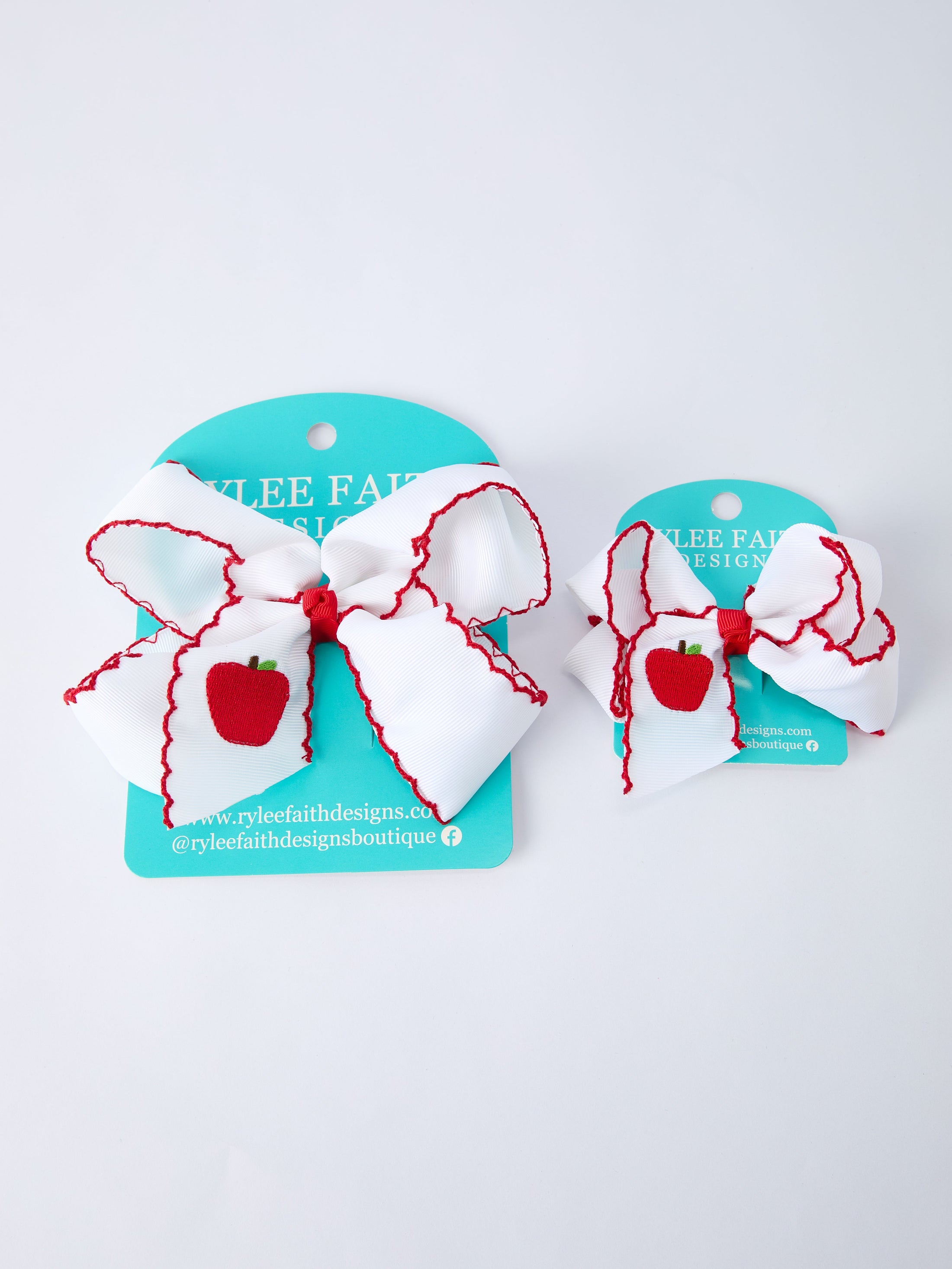 Back-to-school Apple Applique Girls Hairpin 4 Inches/6.25 inches