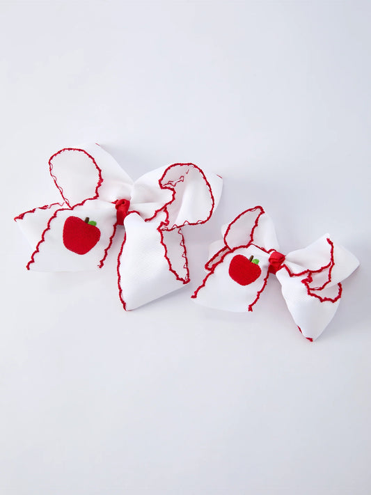Back-to-school Apple Applique Girls Hairpin