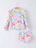 Load image into Gallery viewer, Summer Floral Girls Long Sleeve Swim Set
