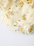 Load image into Gallery viewer, Muslin Floral Smocked Baby Romper with Matching Hat
