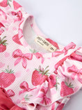 Load image into Gallery viewer, Summer Strawberry Bow Baby Girl Romper
