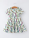 Load image into Gallery viewer, Girl Back To School Pencil Print Dress
