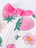 Load image into Gallery viewer, Strawberry Floral Print Long Sleeve Girls One Piece Swimsuit
