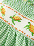 Load image into Gallery viewer, Spring Turtle Smocked Baby Girls Dress
