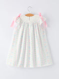 Load image into Gallery viewer, Girl Bow Stripe Smocked Dress
