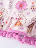 Load image into Gallery viewer, Girls Floral Bee Long Sleeve Ruffle Swimsuit Set
