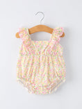 Load image into Gallery viewer, Floral Girls Smocked Ruffle Romper
