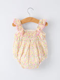 Load image into Gallery viewer, Floral Girls Smocked Ruffle Romper
