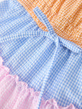 Load image into Gallery viewer, Colorblock Gingham Girls Ruffle Dress
