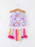 Load image into Gallery viewer, Summer Rainbow Striped Girls Two Piece Swimsuit
