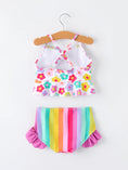 Load image into Gallery viewer, Summer Floral Rainbow Girls Two Piece Swimsuit
