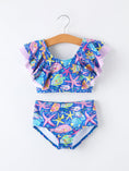 Load image into Gallery viewer, Ocean Fish Print Girls Two Piece Swimsuit
