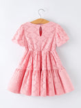 Load image into Gallery viewer, Pink Eyelet Embroidered Girl Short Sleeve Dress
