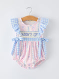 Load image into Gallery viewer, “DADDY'S GIRL” Smocked Plaid Baby Girls Romper
