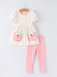 Load image into Gallery viewer, Back To School Girls' Apple Applique Set with Pockets
