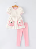 Load image into Gallery viewer, Back To School Girls' Apple Applique Set with Pockets
