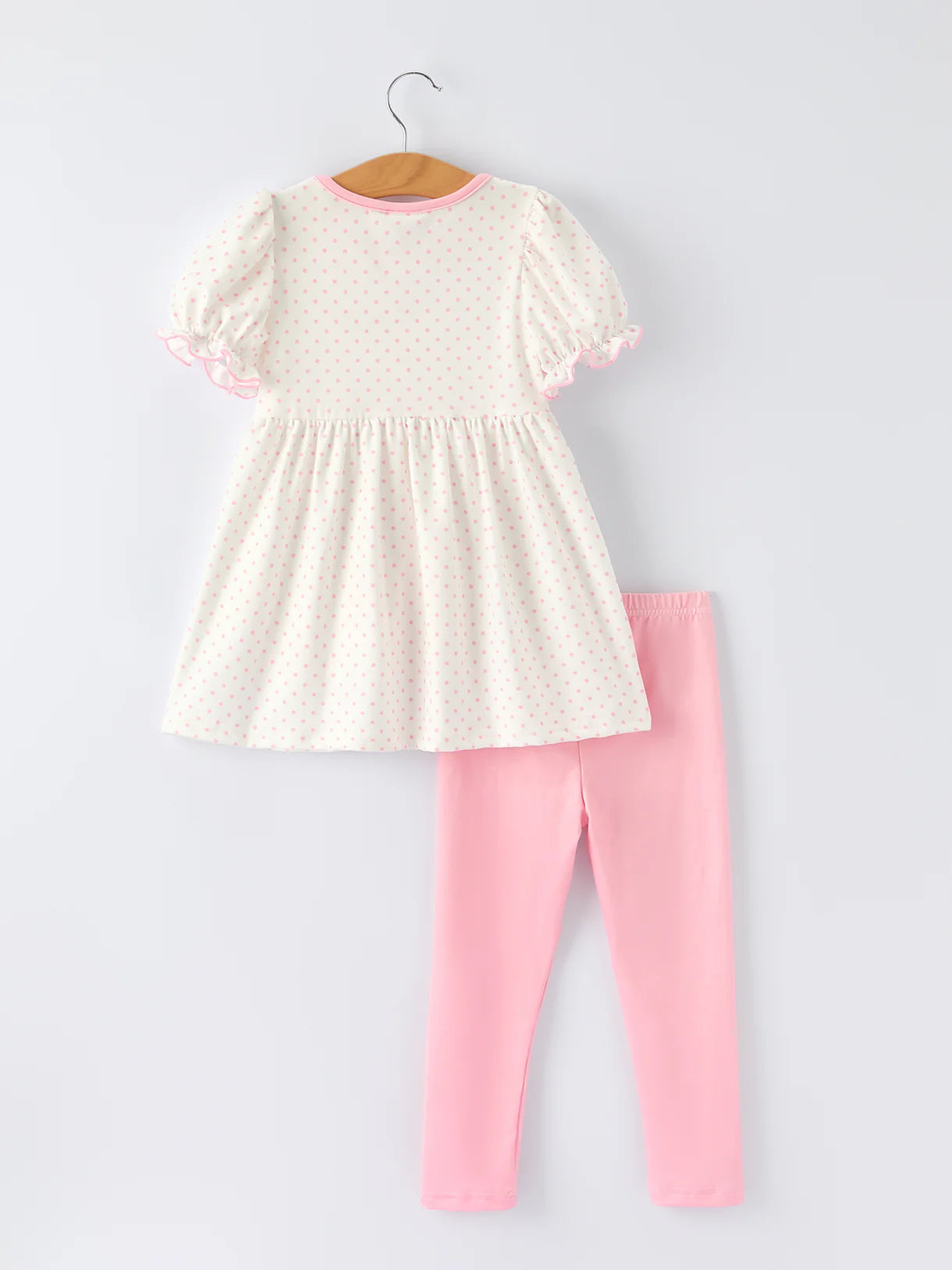 Back To School Girls' Apple Applique Set with Pockets
