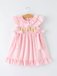 Load image into Gallery viewer, Back to School Pencil Plaid Girls Smocked Ruffle Collar Dress

