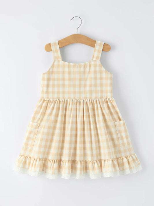 Plaid Girl Dress With Pocket