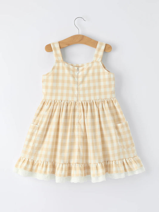 Plaid Girl Dress With Pocket