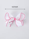 Load image into Gallery viewer, Back to School Pink Pencil Bow Hair Clip 6.25 Inch

