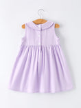 Load image into Gallery viewer, Floral Embroidered Girl Dress with Lavender Peter Pan Collar
